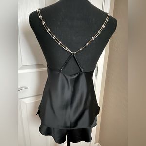 NWT Victoria’s Secret black pearl chain cami set- Small